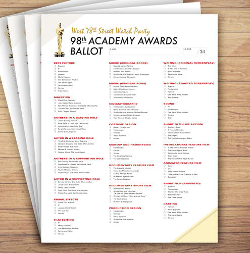 Oscars Ballot